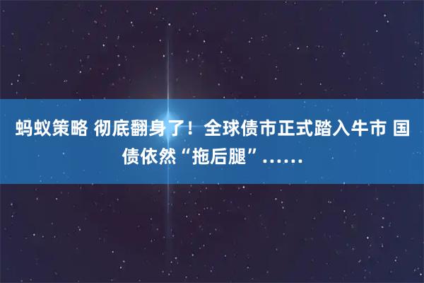 蚂蚁策略 彻底翻身了！全球债市正式踏入牛市 国债依然“拖后腿”……